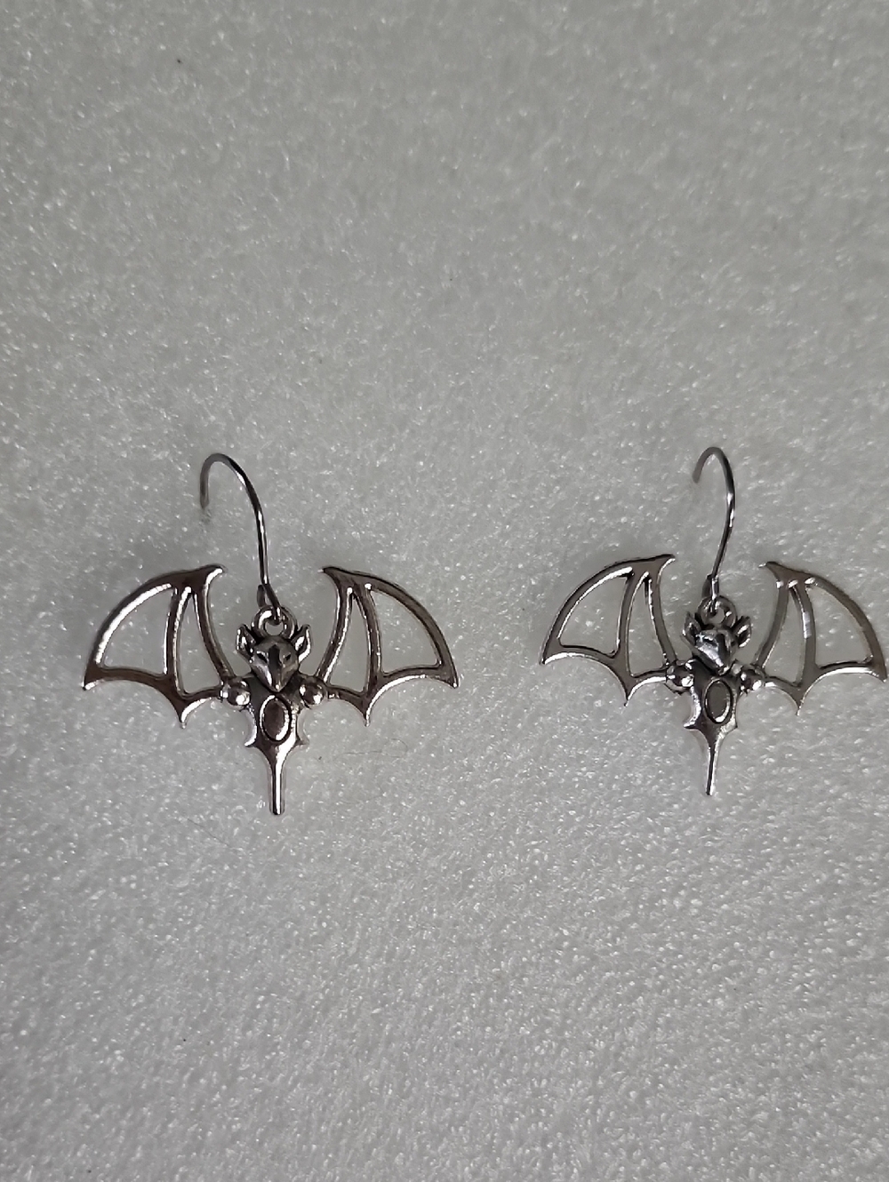 Hand Crafted Silver Bat Wing Dangle Earrings for Women
